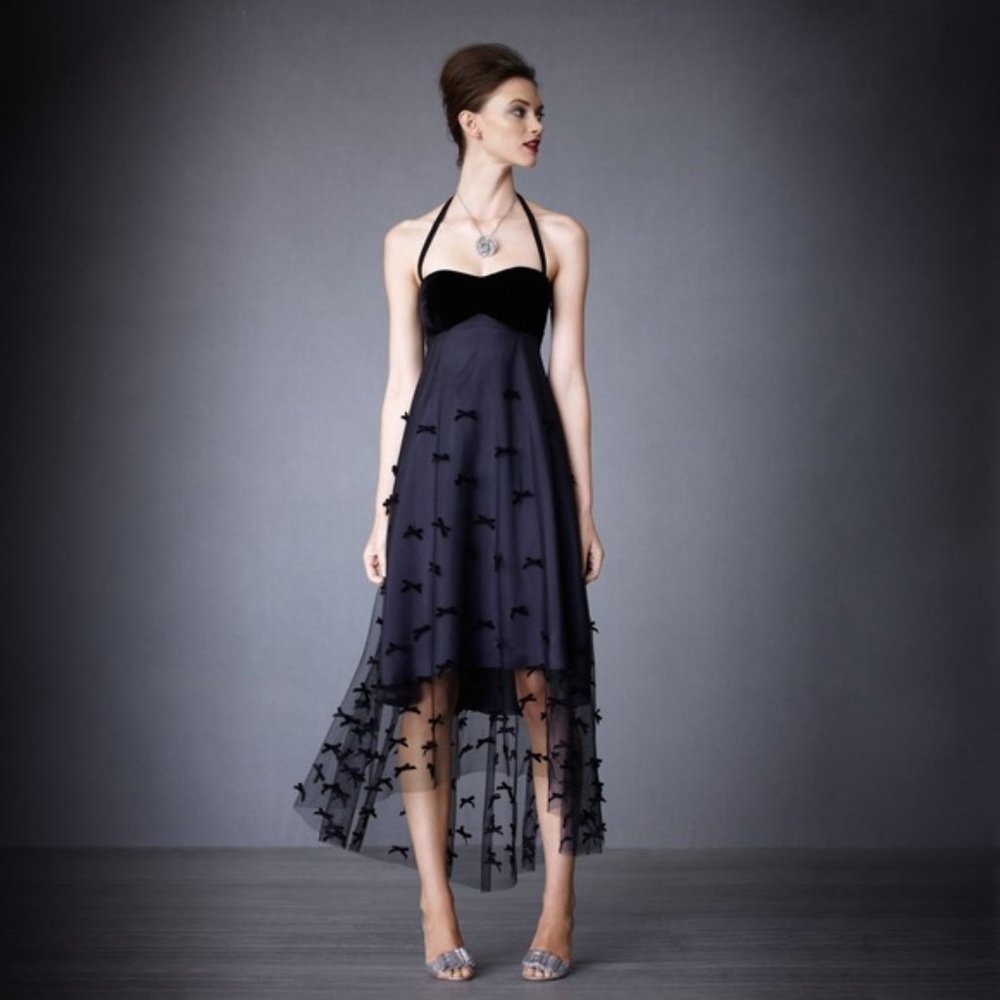 Black Velvet and Tulle Dress. Va Et Vien for BHLDN
